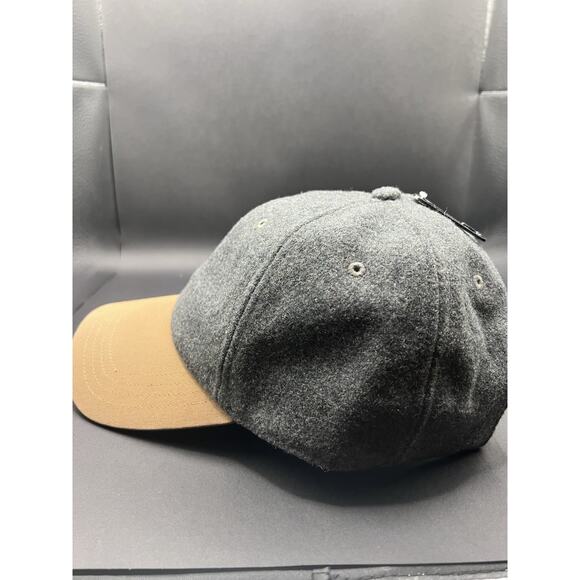 L.L. Bean Hat Cap Wool Leather Strap Back Gray Brown Brim One Size Outdoor - Picture 6 of 8